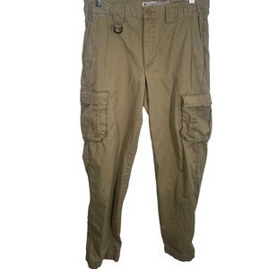 Columbia Cargo Pants Mens Size Small 32 Inch Inseam Khaki Cotton Hiking Outdoor